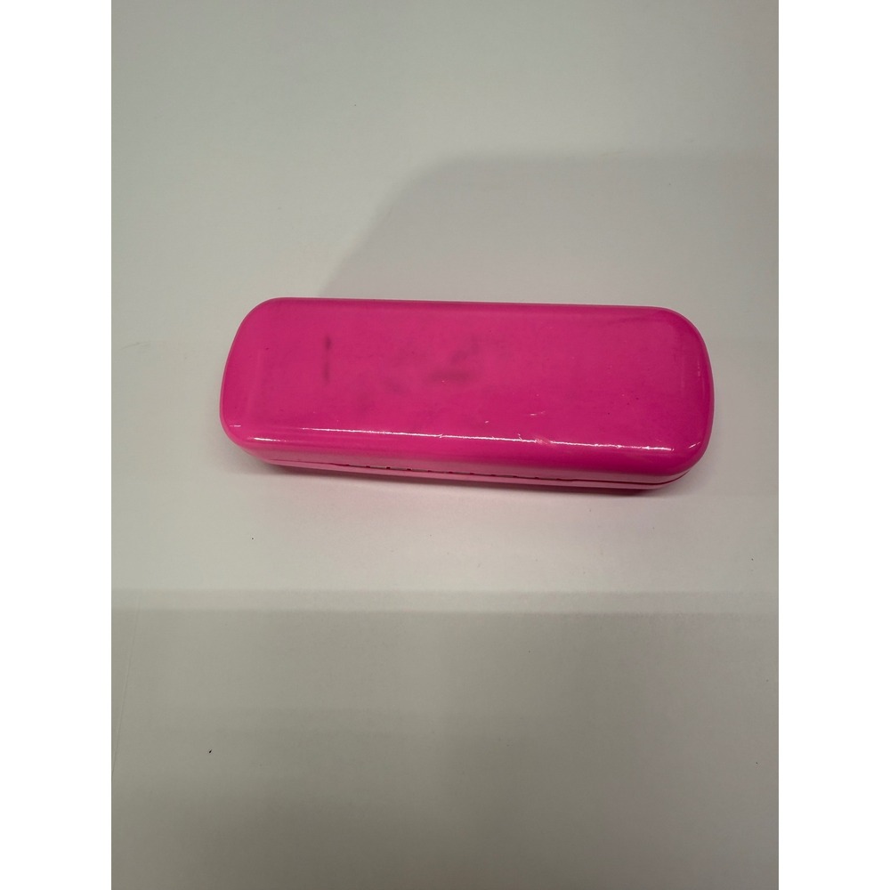 Betsey Johnson Girls Hot Pink Hardshell Eyeglass Case Leopard Print Lining - Picture 2 of 3